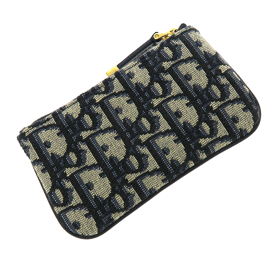 CHRISTIAN DIOR Travel Myrte Zipped Key Case Blue Dior