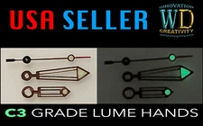 Watch Hands SILVER 2035 Movts Seamaster Style Casio Duro  120/70/20 - C3 Lume