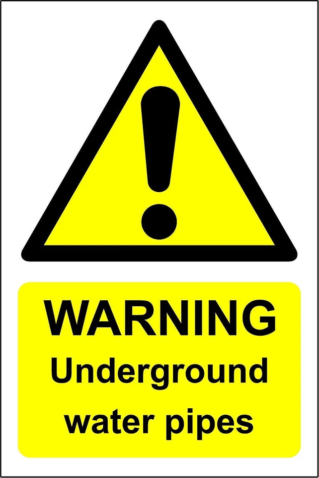KPCM DISPLAY LTD Warning underground water pipes Safety sign