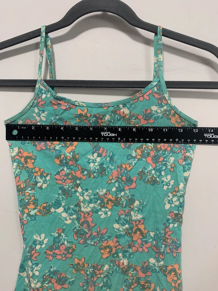 Camiseta sin mangas Nollie Pac Sun para mujer XS multicolor floral cami ceñida al cuerpo azul/verde Foto 4 de 4