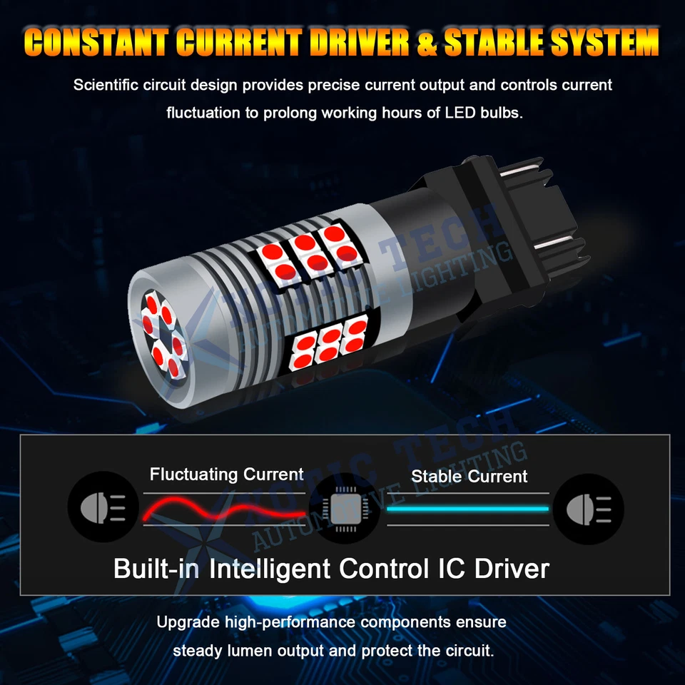 3157 3030 30-SMD LED estroboscópico intermitente freno parada luz trasera bombillas lámparas Foto 4 de 4