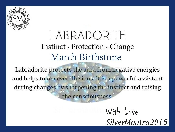 Naturale Labradorite Argento Sterling Trendy Fantastico Misura Anello 8 Natale - Immagine 3 di 4