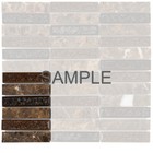 Emperador Brown Marble Mosaic Tile Crackle Glass Stacked Kitchen Backsplash