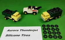 ☆16 Silicone Ribbed Truck Tires☆ For Aurora Model Motoring Tjet HO slot car 