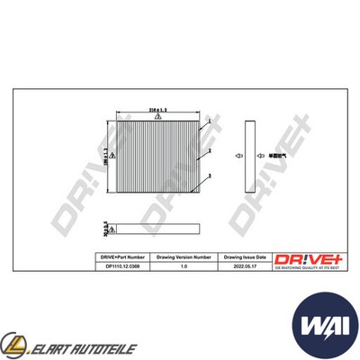 INDOOR AIR FILTER FOR TOYOTA PRIUS/PLUS/V/GRAND/+/ALPHA/Liftback/II/III/PHV  