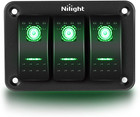 <!--F#f_0-->Nilight 90017C 3 Gang Aluminum Panel Toggle Dash 5 Pin On/Off Pre-Wired Rocke...<!--F/-->