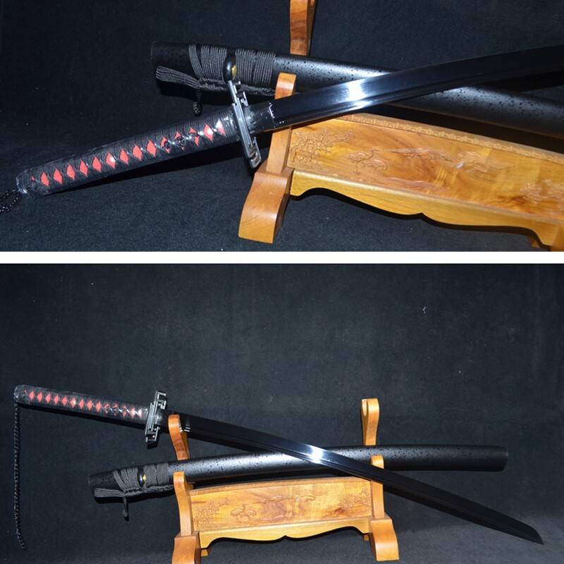 Espada Katana Japonesa Hecha a Mano Ieach Ichigo Bankai 1095 Acero Negro Alto Carbono