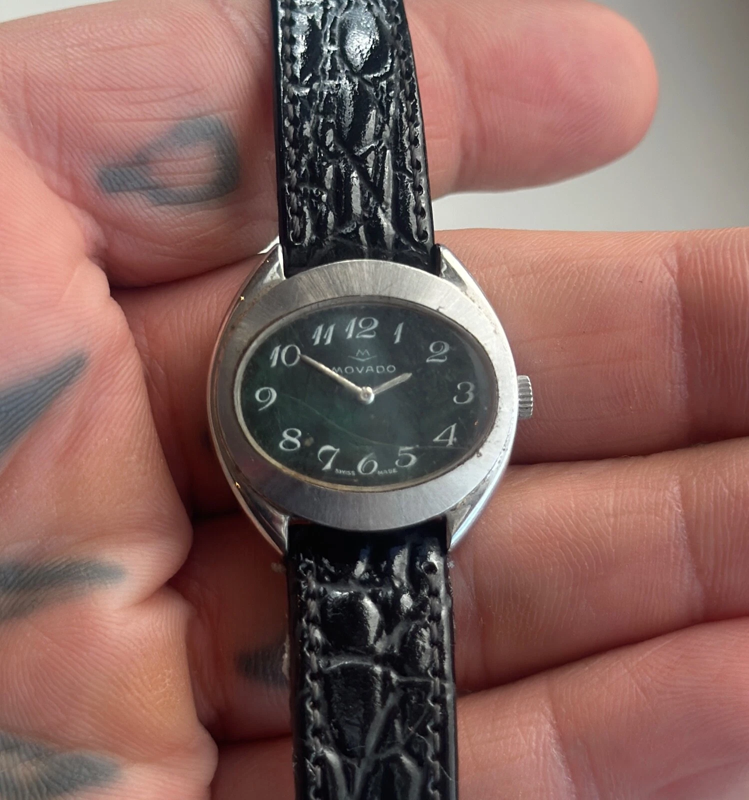 Breguet — Vintage Rare Movado Green Dial Breguet Numerals