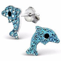 Delfin Kinder Ohrringe 925 Silber - Kinder MäDchen Damen Delphin Ohrstecker