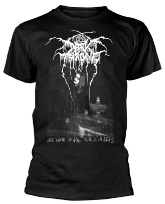 Darkthrone The Winds Of 666 Black Hearts Black T-Shirt NEW OFFICIAL