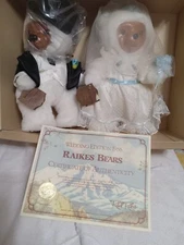 Vintage RARE Raikes Bears Allison & Gregory Bride Groom Wedding 1986 Boxed
