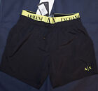 Ax Armani Exchange Men's Layered-Look Logo-Print Boxer Swim Shorts Swimwear
