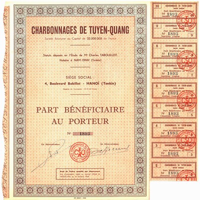Colonial Paper, Viet-Nam North: Charbonnages de Tuyen-Quang, Part