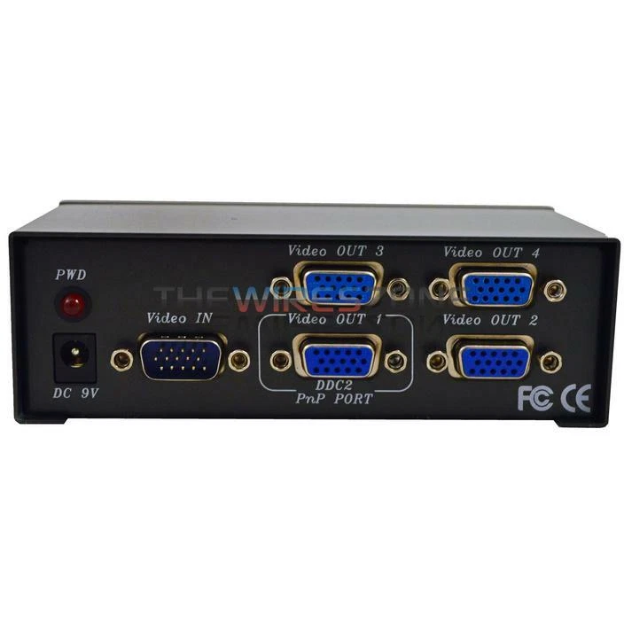 SVGA VGA Splitter 4 Port 1 in 4 out Amplifier Box 150MHz, 1 Video into 4 Monitor - Image 2 of 3