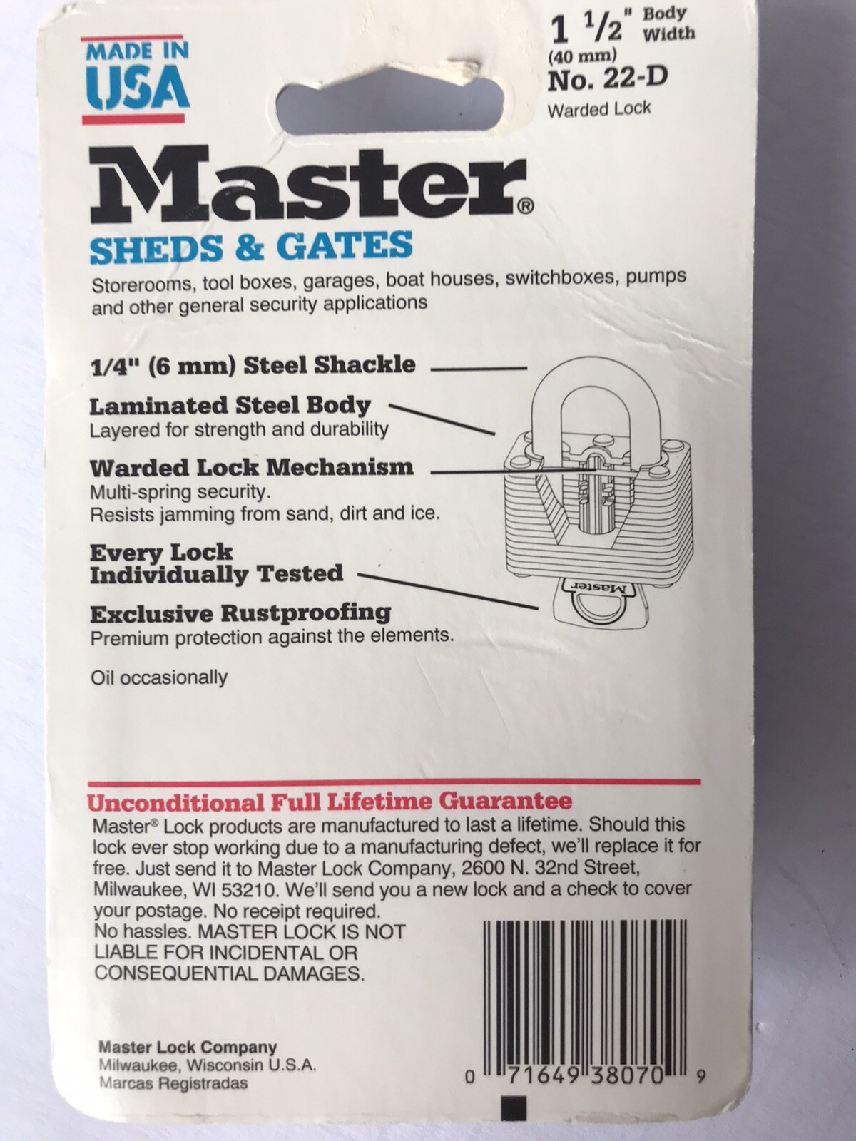 Warded Lock Key Moden NEW NOS Master Lock Warded 2 Keys Shed Gate Tool Chest No.22D Made in ...