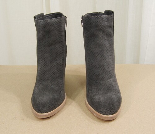 NUOVO stivaletto Dolce Vita Saul scamosciato traforato tacco/zip laterale US 9,5 antracite - Foto 6 di 12