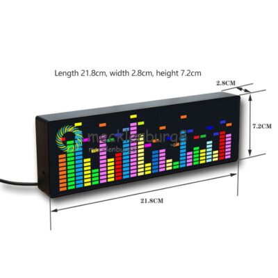 LED Light Music Spectrum Clock Voice Rhythm Car Audio Level Indicator VU Meter