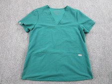 Figs Scrub Top Womens Medium Green Casma Three Pocket Medical Nurse Comfort