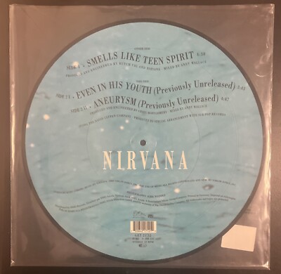 NIRVANA SMELLS LIKE TEEN SPIRIT PICTURE DISC 12” VINYL 1991 SINGLE