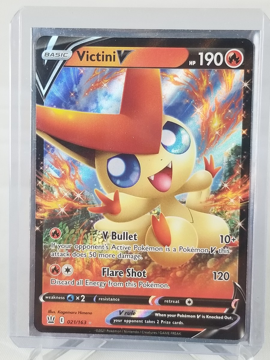 りページ Victini V Basic Hp 190 Fire Holo #21/163 Pokemon 2021 Card