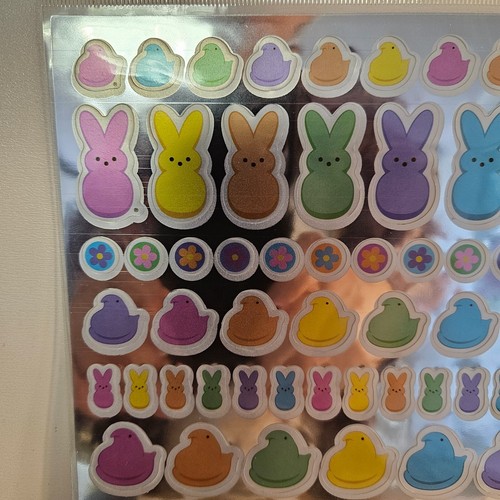 Easter Peeps Marshmallow Scented Foiled 80 Sticker Pack NEW - Picture 4 of 4