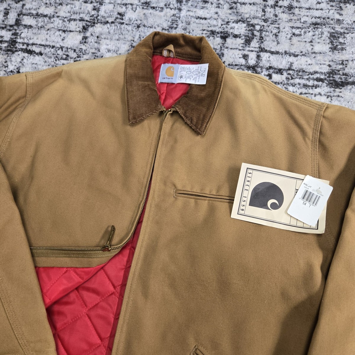 Vtg 90s Carhartt Detroit Jacket NWT 6QLJT 54 Tall Brown Duck Vtg 90s Carhartt Detroit Jacket NWT 6QLJT 54 Tall Brown Duck