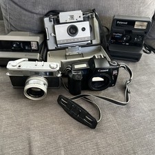 Lot of 5 Vintage Cameras: Polaroid,Minolta and Canon UNTESTED