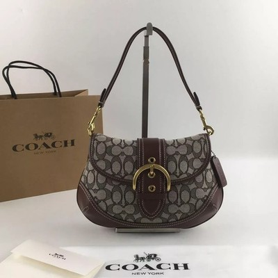 Coach CJ814 Soho Bag Signature Jacquard Maple Brown Shoulder