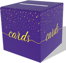 Purple Card Box, Wedding Party Card Storage Box, Used for Birthday, Baby or Brid
