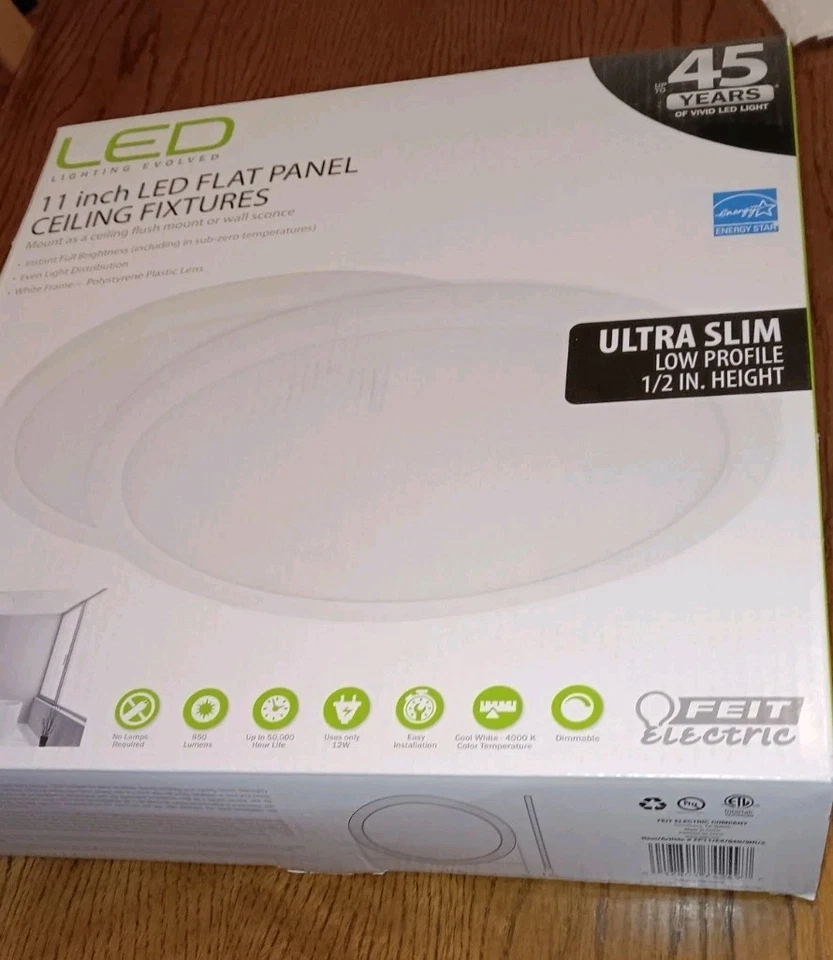 Feit EDGELIT 1,5 pulgadas H X 11 pulgadas Paquete de 2 paneles planos LED blancos W X 11 pulgadas: L nuevos Foto 2 de 4