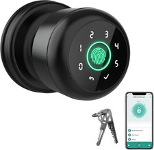 Smart Door Knob with Keypad, App Control,BLAC...
