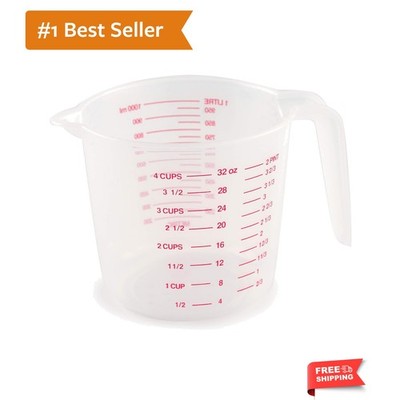 4-Cup Capacity Plastic Measuring Cup, Multicolor