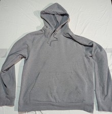 Tek Gear Gray Fleece Pullover Hoodie L Hooded Pockets Drawstring Crew Neck
