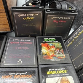 Orig Atari 2600 VCS W Controllers Game Center 25 Games Game Case & Adapter Works