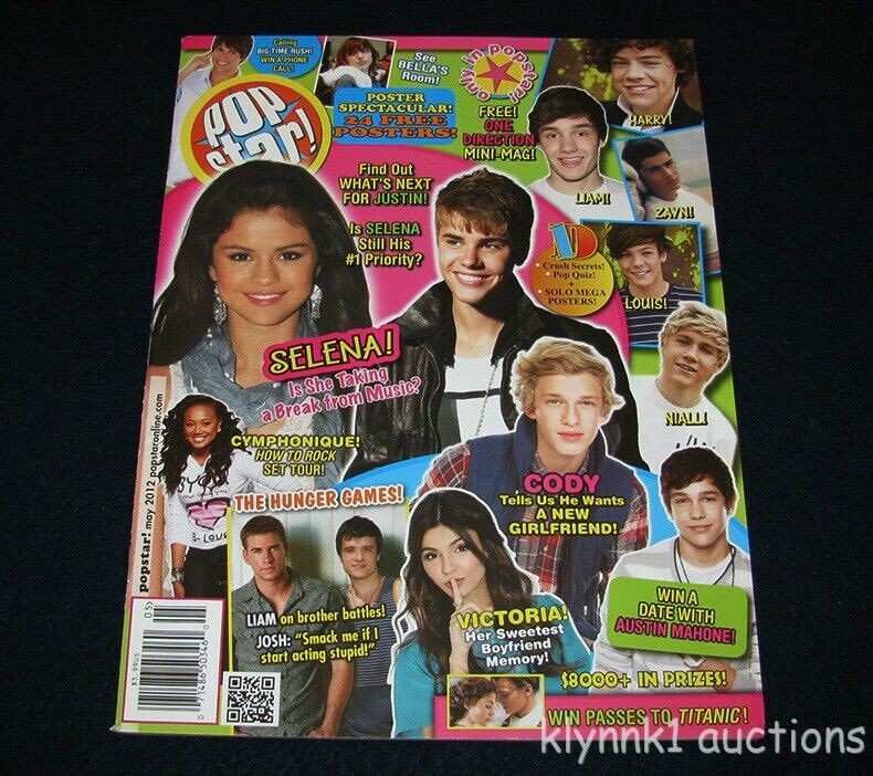 Popstar Magazine May 2012 One Direction Hunger Games Selena Justin Cody Austin