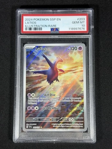 2024 POKEMON SSP EN-SURGING SPARKS ILLUSTRATION RARE #203 LATIOS PSA 10