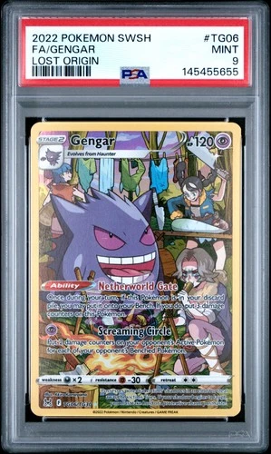 2022 POKEMON SWORD & SHIELD LOST ORIGIN #TG06 FULL ART/GENGAR PSA 9