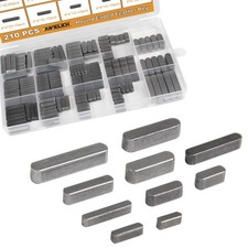 210Pcs Round Ended Feather Key, 15 Size Parallel Drive Shaft Keys Set, Metirc...