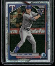 2024 Bowman Chrome #65 Evan Carter Mojo Refractors