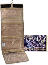 Hanging Travel Cosmetic Organizer – Clear Zippered Pockets & Hook for Bath&Doors