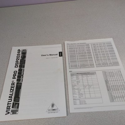 Behringer Virtualizer Pro DSP2024P USER MANUAL ONLY