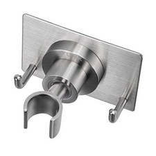 Shower Head Holder All Metal Strong Adhesive and Drilling A-Style Brushed