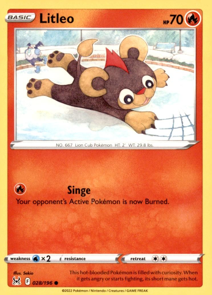 Litleo 028/196 Common Lost Origin Pokemon Near Mint