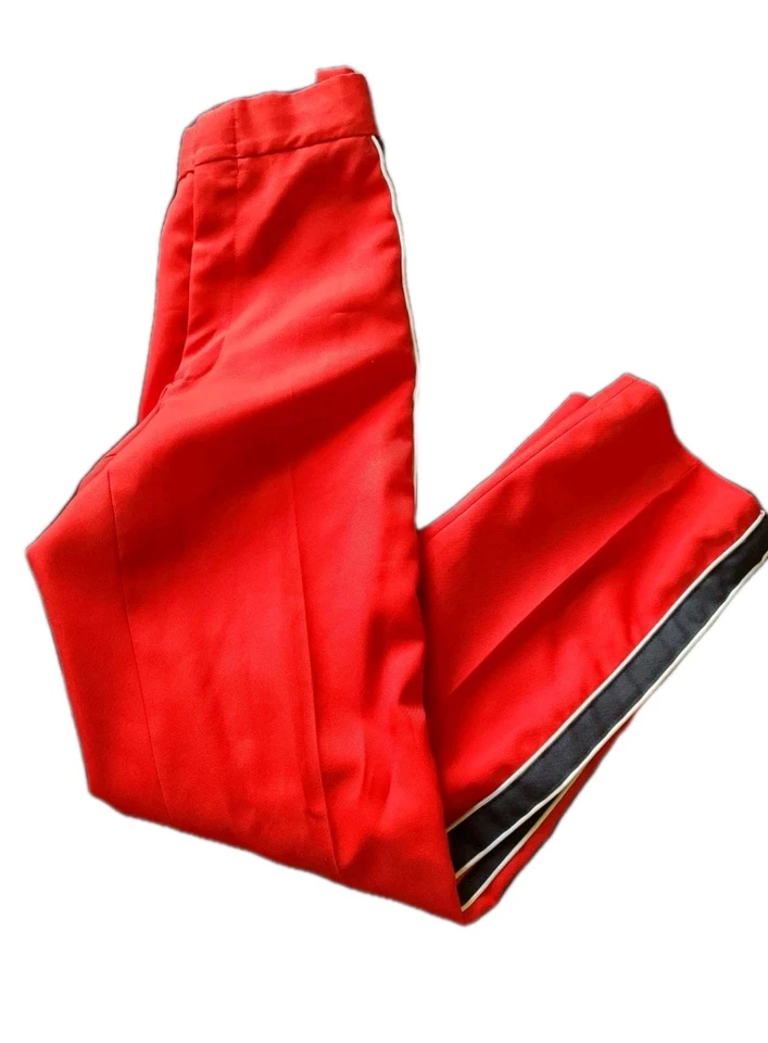 Pantalones Hombre Años 70 80 Disco Retro Poliéster Rojo Pantalones 28 X 30 Foto 3 de 4