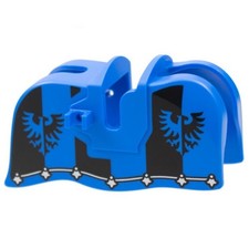 new LEGO Lion Knights Castle Horse Barding - blue  black with falcon emblems