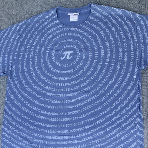 VTG Computer Gear T Shirt L π Pi 3.14 AOP Spiral Math Physics Teacher PC Tech