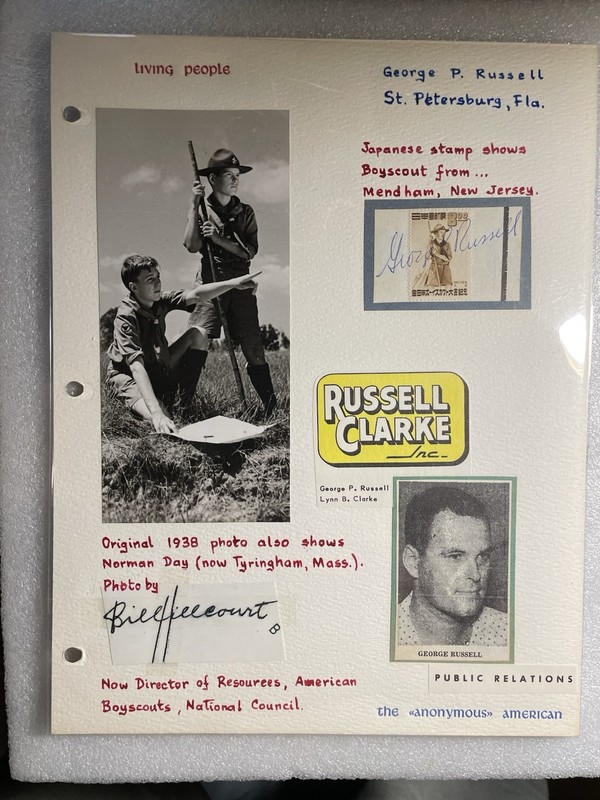 George P Russell - Stamp - Signed - Japanese Stamp - Scouting / Boy Scout