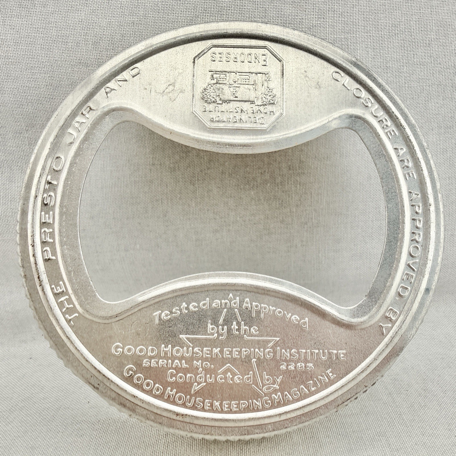 Vintage Wide Mouth Presto Canning Jar Lid 3.5" Metal Ring Go