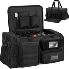 Tactical Pistol Range Bag, Gun Bag for X-Large(for 6 Handguns), Black 