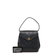 Chanel Coco Mark Matelasse Lambskin Handbag Women Black One Size